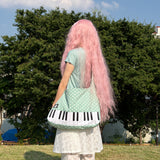 ミントポルカドット ピアノバッグ