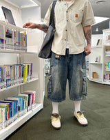 No.0770 fatigue cago denim SHORTS (3color)