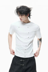 スタッディドクルーネックTシャツ