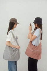 Reverse Logo Check Bag / Green