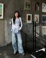 Ribbon washing denim
