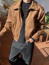 Velvety Suede Padded Jacket (2 Colors)