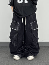 crack raw-edge cargo pants