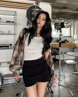 Vince damage checked hoodie jacket