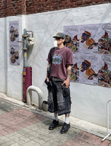 No.0821 BV プリンティングウォッシングハーフTシャツ