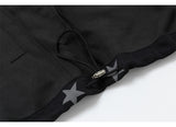 Kitsch Star Print Lace Trim Oversized Zip-Up Top