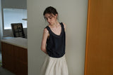Stripe flare skirt_ivory