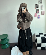 トッポッキユニークスナップバルーンコーデュロイロングパンツ 🤍🤎🧸🖤2カラー