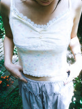 PASTEL FLOWER LACE SLEEVELESS (2COLOR)