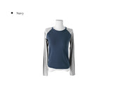 サミ チェック ボタン ラグラン ロールアップ ロングスリーブ Tシャツ