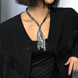 [hand made]ペイズリーバンダナノットネックレス black