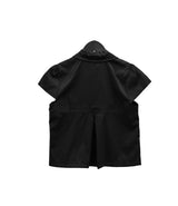Trench Button Crop Short Sleeve Shirt Jacket