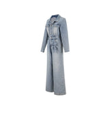 13DE MARZO Bear Denim Jumpsuit Blue