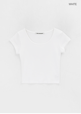 [B-BASIC] クールスタンダードUネッククロップ半袖Tシャツ (2SIZE)