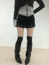 Fuzzy Snow Stud Mini Shorts