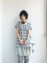 pastel checkered cotton dress