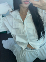 ストリートパッチフーディージップアップ🤎🤍🖤3COLOR
