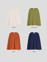 LMNボントオーバーサイズフィットストリングロングスリーブTシャツ(4 colors)