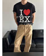 [Unisex] セミクロップハートTシャツ(2color)