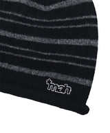 STRIPE ROLL BEANIE_BLACK