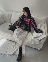 ハッシュフリルティアードロングスカート
