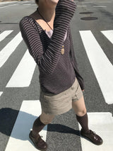 シュ ストライプ Tシャツ