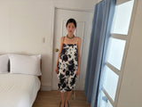 rose print slip dress