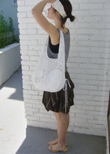 [shiwonderful x voor] Floral Lace Shirring Shoulder Bag_White
