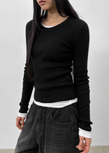 [MADE] Tanjiki Wool U-neck Ribbed Knit