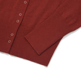 SMALL CHERRY SNAP POINT SLIM CARDIGAN [DARK RED]