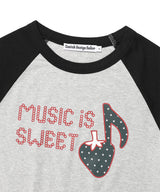 W STRAWBERRY RAGLAN SS TEE GREY(CV2FMFT545A)