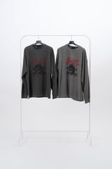 1985 ヘルメットスカル長袖Tシャツ