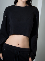 Sweat Cropped Top Black