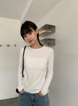 26SS★ [BAONHAUS] ベニールラウンドリブ長袖Tシャツ