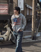 アメリカ クロップ フード付き ジップアップ