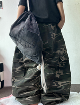 SEMI BALLOON WIDE OVER CARGO MILITARY LONG PANTS 🐝💚🤎 - 2 COLORS