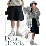 [S~XL] Haute Stitch Saint-Ji Denim Half-length Shorts