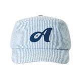 アーガイル ストライプ デニム ピルボックス キャップ (Blue Denim)