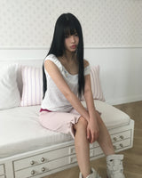 Helty Eyelet Puff Sleeveless Top