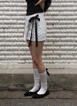 Dot Ribbon Strap Skirt
