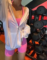 Hip shirring bra top & leggings two-piece set