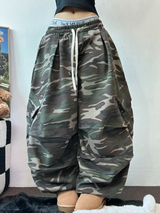 BALLOON MILITARY SWEAT PARACHUTE PINTUCK PANTS 🩶💚🖤2COLOR
