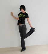 COLOR BLOCK BOOTCUT DENIM