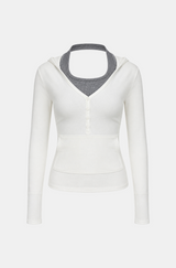 Mia Layered Halter Hood Tee