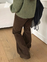 Hinin ブーツカット コーデュロイ バンディング パンツ