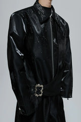 Glossy Layered Rhinestone Jacket