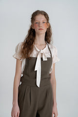 Dot button blouse_ivory