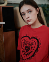 ハートプリントTシャツ [RED]