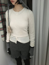 Ribbed Frill Knit Shorts (2color)