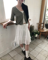 Hide Chiffon Tiered Midi Skirt